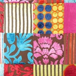 Eyes Of India Colorful Velvet Boho Throw Pillow Cover, Decorative Bohemian Cushion Case For Sofa Couch, Accent Bedroom Living Room, 16x16 Inch (40x40 Cm), Red Blue Yellow Pink -GENERIC Shop 61Cs3TONMKL