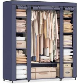 SONGMICS Closet Wardrobe, Portable Closet For Bedroom, Clothes Rail With Non-Woven Fabric Cover, Clothes Storage Organizer, 59 X 17.7 X 69 Inches, 12 Compartments, Gray ULSF03G 19 SONGMICS Closet Wardrobe, Portable Closet For Bedroom, Clothes Rail With Non-Woven Fabric Cover, Clothes Storage Organizer, 59 X 17.7 X 69 Inches, 12 Compartments, Gray ULSF03G -GENERIC Shop 61Dch6YXGhL. AC