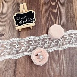 Beatilog Velvet Ring Box 3 Slots - Octagonal Premium Rings Holder Handmade Ring Bearer Jewelry Storage Organizer For Wedding Ceremony, Christmas, Photography Prop (Light Pink) -GENERIC Shop 61LlEK9jFUL