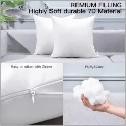 OTOSTAR 20x20 Inch Throw Pillow Inserts Set Of 4 Premium Bedding Pillow Inserts Square Indoor Decorative Throw Pillows Form Pillow Stuffer For Couch Bed Sofa Sham Cushion Pillow Filler (White 20x20) -GENERIC Shop 61Mf0yCuxjL