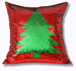 OTOSTAR Christmas Sequin Throw Pillow Covers 18x18 Inch Sparkle Decorative Pillowcases Magic Red Cushion Cover For Party Christmas Couch In-Outdoor Home Decor (Christmas Snow 2 Packs) -GENERIC Shop 61Np7k2f22L. AC
