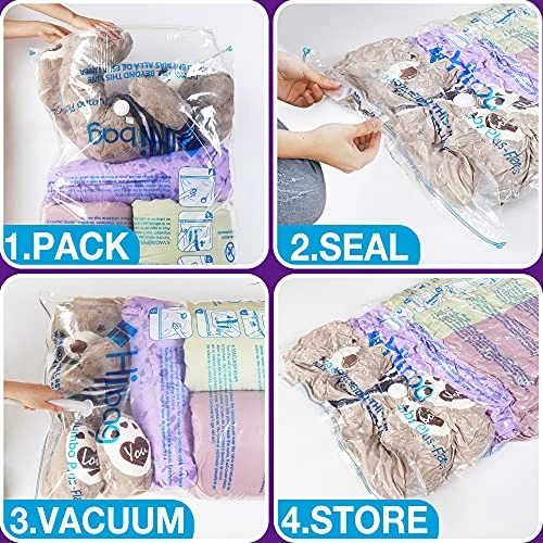 XXL Jumbo 47''X35'' Vacuum Storage Space Saver Bags Extra Large For Blanket, Bedding, Comforters And Huge Stuffed Toy (4 Pack), Clear 3 XXL Jumbo 47''X35'' Vacuum Storage Space Saver Bags Extra Large For Blanket, Bedding, Comforters And Huge Stuffed Toy (4 Pack), Clear - Image 3