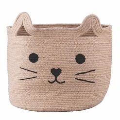 Villa D'Este Home Tivoli Natural Cat Design Jute Storage Basket