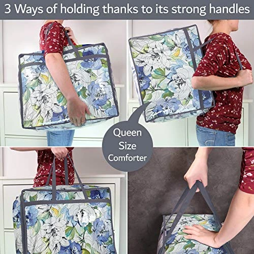 Clear Vinyl Zippered Storage Bags (3-Pack) Sturdy Storage Bags For Sweaters, Blankets, Comforters, Bedding Sets And Much More! (Gray, 18x15x9) 2 Clear Vinyl Zippered Storage Bags (3-Pack) Sturdy Storage Bags For Sweaters, Blankets, Comforters, Bedding Sets And Much More! (Gray, 18x15x9) - Image 2