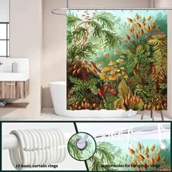 Mushroom Shower Curtain, Jungle Shower Curtain Bathroom Decor, Fabric Waterproof Washable Shower Curtain Set With 12 Hooks, 60x72 Inch 13 Mushroom Shower Curtain, Jungle Shower Curtain Bathroom Decor, Fabric Waterproof Washable Shower Curtain Set With 12 Hooks, 60x72 Inch -GENERIC Shop 61Qs6B4wqjL