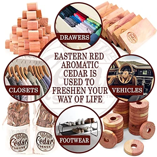 Cedar Sense - Cedar Variety 70 Pack - 40 Cedar Balls - 26 Cedar Rings - 2 Cedar Hang-Ups - 2 Sachets - Cedar Blocks For Clothes Storage - Made In America! - Cedar Blocks - Cedar Closet Home 5 Cedar Sense - Cedar Variety 70 Pack - 40 Cedar Balls - 26 Cedar Rings - 2 Cedar Hang-Ups - 2 Sachets - Cedar Blocks For Clothes Storage - Made In America! - Cedar Blocks - Cedar Closet Home - Image 5