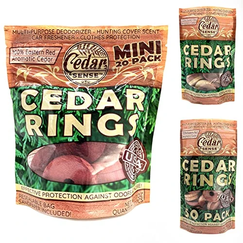 Cedar Rings - 20 Pack - Cedar Sense - Made In U.S.A.- Cedar Blocks For Clothes Storage - Cedar For Closets And Drawers 1 Cedar Rings - 20 Pack - Cedar Sense - Made In U.S.A.- Cedar Blocks For Clothes Storage - Cedar For Closets And Drawers
