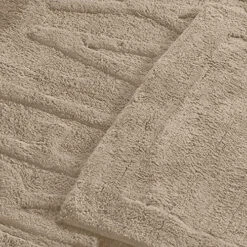 2 Piece Bath Mat With Relax Sculpted Details Beige Brown Microfiber Multi-Size Set -GENERIC Shop 61fAjlDEJlL