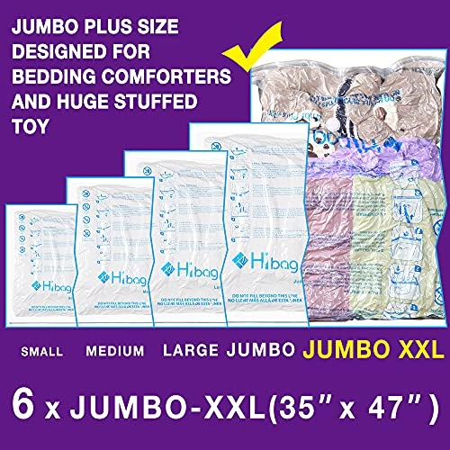 XXL Jumbo 47''X35'' Vacuum Storage Space Saver Bags Extra Large For Blanket, Bedding, Comforters And Huge Stuffed Toy (4 Pack), Clear 4 XXL Jumbo 47''X35'' Vacuum Storage Space Saver Bags Extra Large For Blanket, Bedding, Comforters And Huge Stuffed Toy (4 Pack), Clear - Image 4