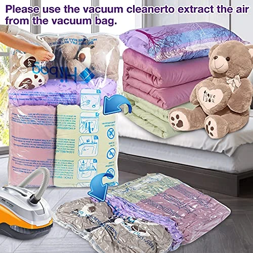 XXL Jumbo 47''X35'' Vacuum Storage Space Saver Bags Extra Large For Blanket, Bedding, Comforters And Huge Stuffed Toy (4 Pack), Clear 2 XXL Jumbo 47''X35'' Vacuum Storage Space Saver Bags Extra Large For Blanket, Bedding, Comforters And Huge Stuffed Toy (4 Pack), Clear - Image 2