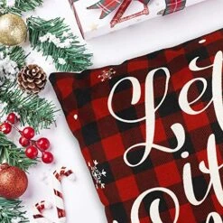 YGEOMER Christmas Pillow Covers 18x18 Set Of 4 For Christmas Decoration Black And Red Buffalo Plaid Throw Pillow Cases For Sofa Couch Home Christmas Decor -GENERIC Shop 61otzi20XmL