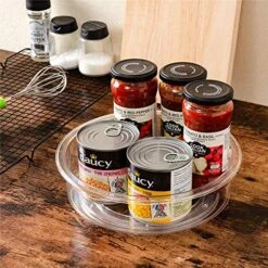 Round Lazy Susan Rotating Turntable Food Storage Container For Cabinet, Pantry, Refrigerator, Countertop, Spinning Organizer For Spices, Condiments, Baking Supplies 9.8'' 2 Pack -GENERIC Shop 61plwrZ5VnL