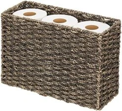 MDesign Rustic Farmhouse Woven Seagrass Toilet Paper Holder Basket - Large Storage Organizer Tank Topper For Bathroom Counter Or Top Of Toilet - Holds 6 Rolls Of Toilet Paper - Black Wash 13 MDesign Rustic Farmhouse Woven Seagrass Toilet Paper Holder Basket - Large Storage Organizer Tank Topper For Bathroom Counter Or Top Of Toilet - Holds 6 Rolls Of Toilet Paper - Black Wash -GENERIC Shop 61yhZcDzvPL. AC