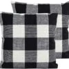 TEALP Buffalo Check Throw Pillow Cover - 18x18 Inch Linen Cotton Decorative Pillow Case Home Sofa Cushion, Farmhouse Fall Home Decor, Set Of 2 Black And White