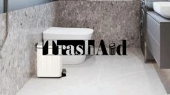 TrashAid Slim Bathroom Trash Can With Lid Soft Close, 6 Liter/1.6 Gallon Stainless Steel Small Garbage Can With Removable Inner Bucket, Step Pedal, Slim Wastebasket For Toilet, Office, Bedroom, White -GENERIC Shop 71YPinKs50L